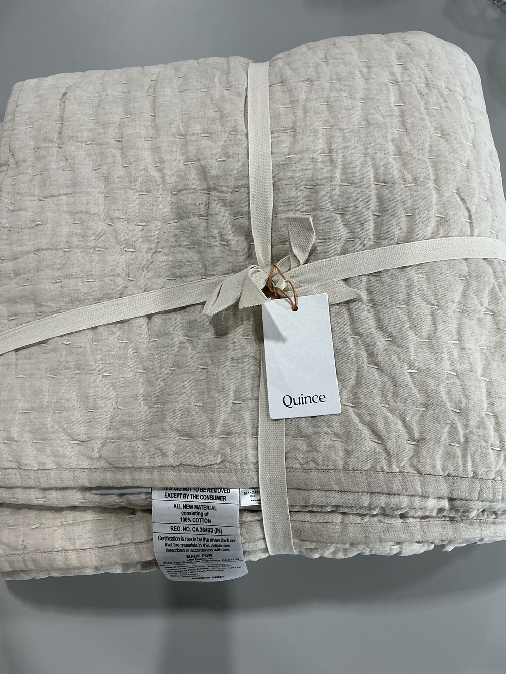 European Linen Cotton Stitch Quilt